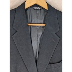 Mark Shale 43L Mens Sport Coat Jacket 100% Camel Hair Black